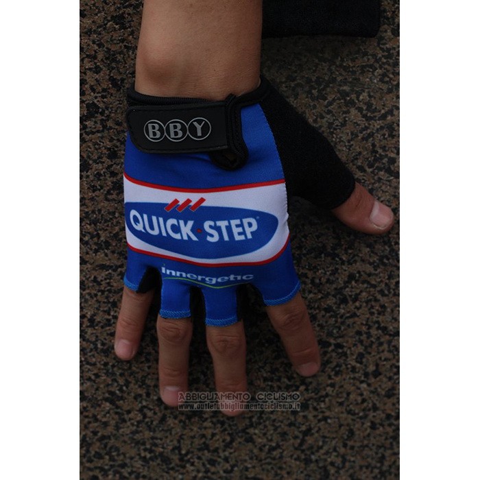 2020 Quick Step Guanti Corti Ciclismo Blu
